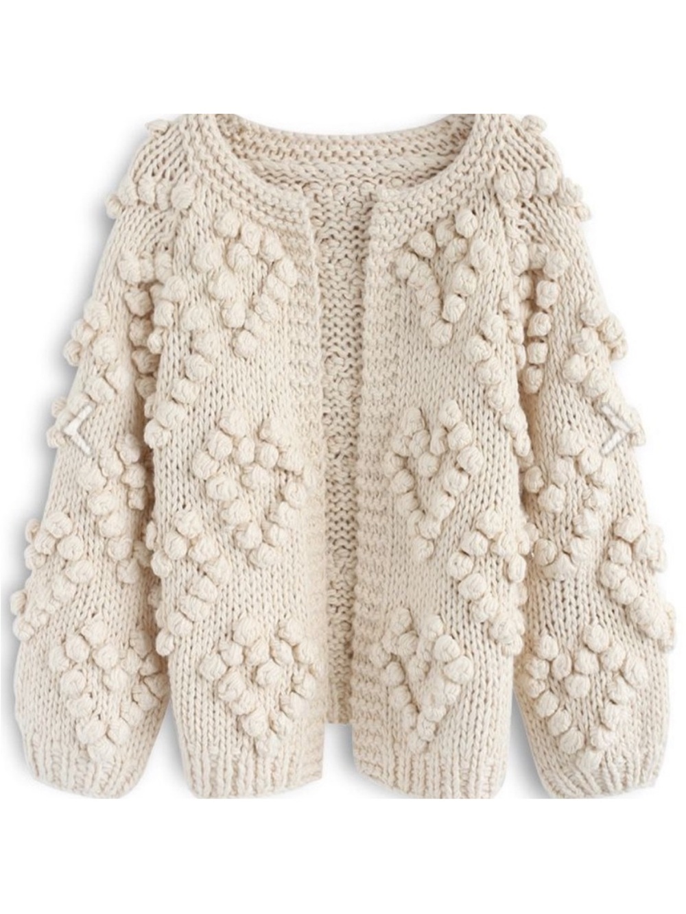 En Crème | NWT | Knit Popcorn Heart Cardigan Sweater - Picture 4 of 4